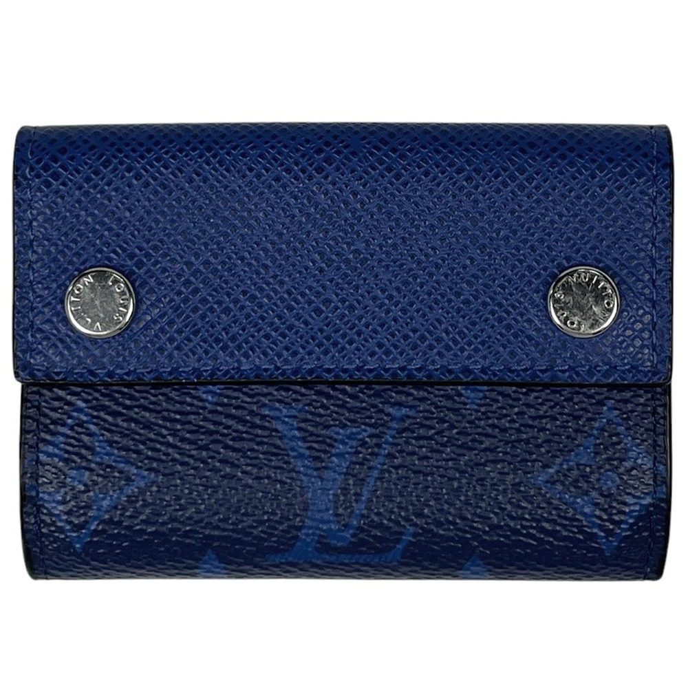 Louis Vuitton Discovery Compact Wallet Bi fold Taigarama Cobalt Blue